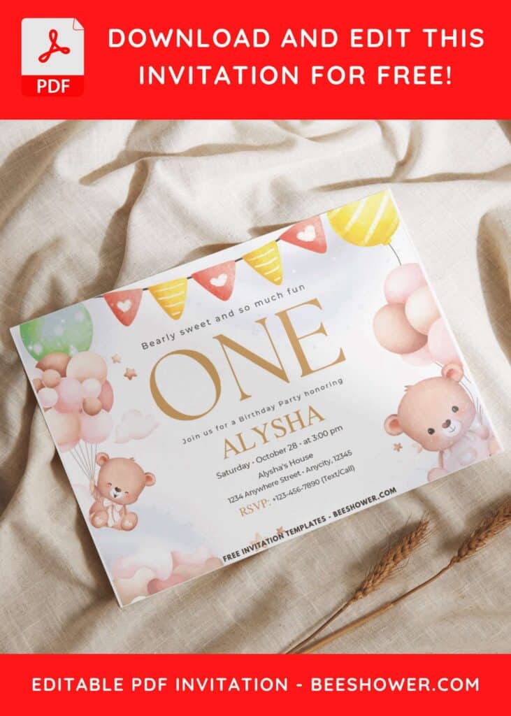 Kids Invitation With Teddy Bear Theme