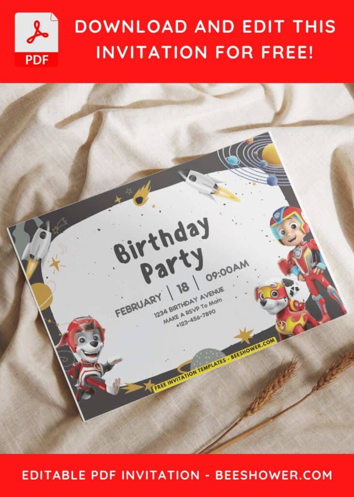 PAW Patrol 1st Birthday Invitation