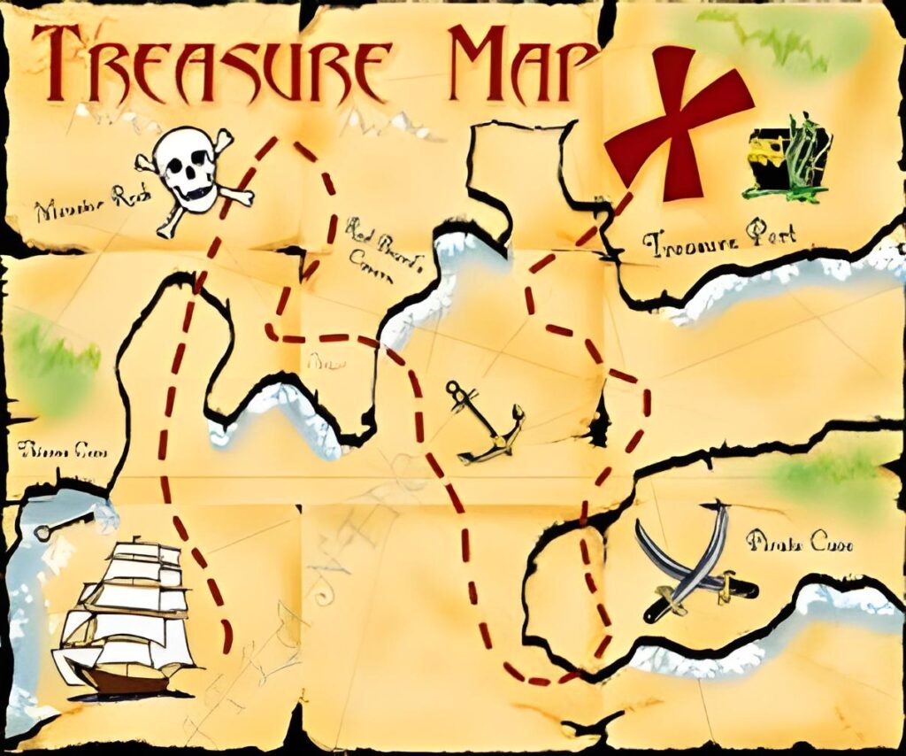 Treasure Hunt Map for Fun Party Game