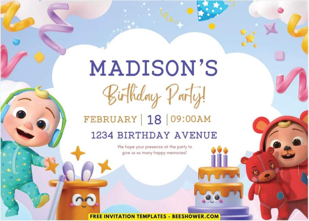 Cocomelon 1st Birthday Invitation