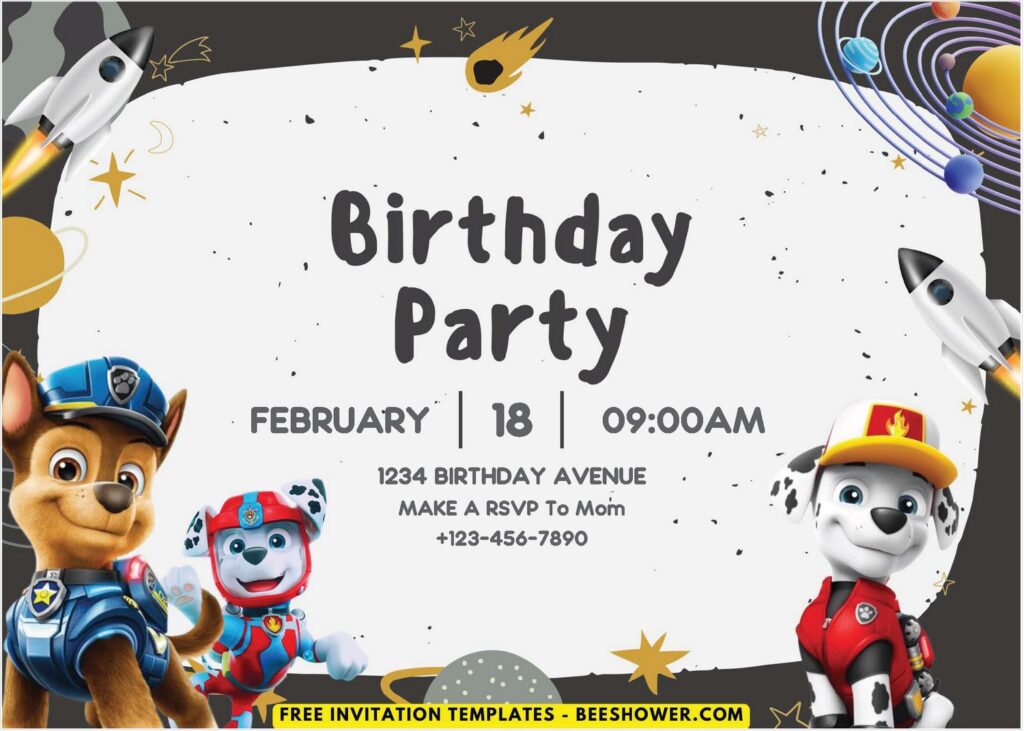 PAW Patrol Chase & Marshal Birthday Invitation