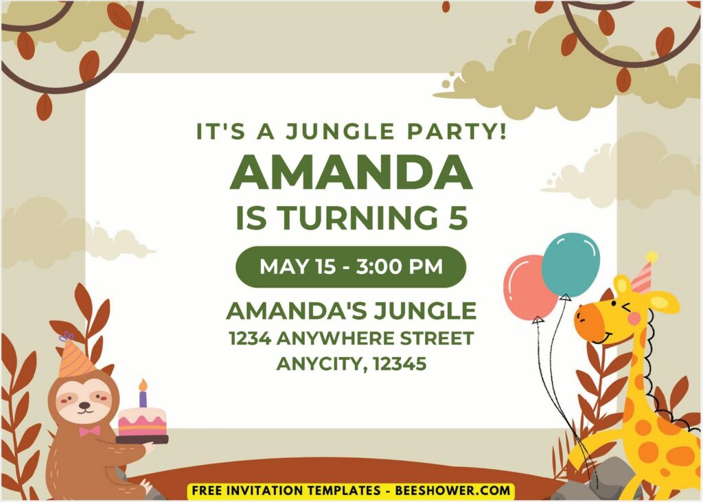 Jungle Party Baby Shower Invitation