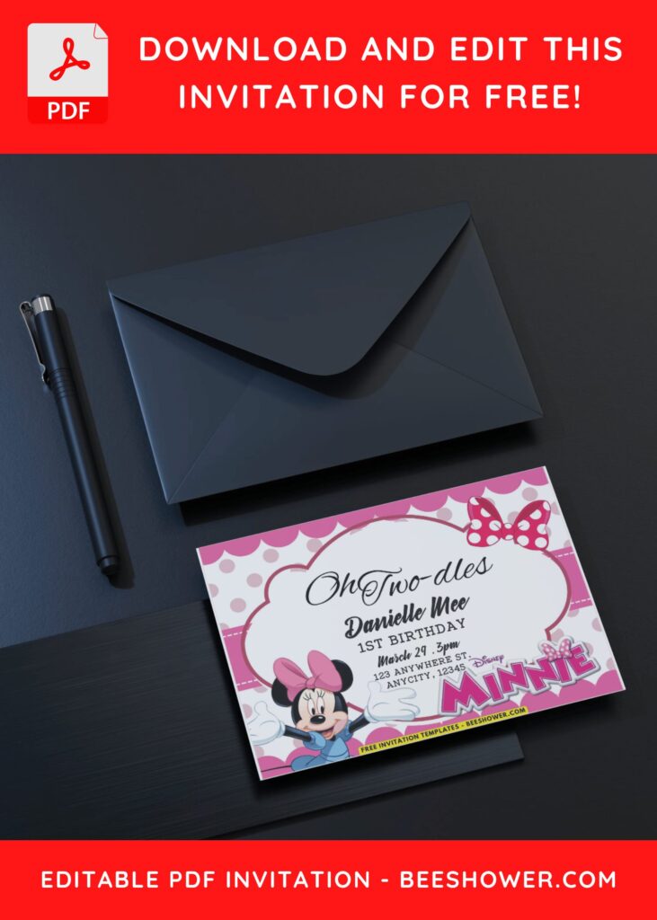 Minnie Mouse Kids Birthday Invitation