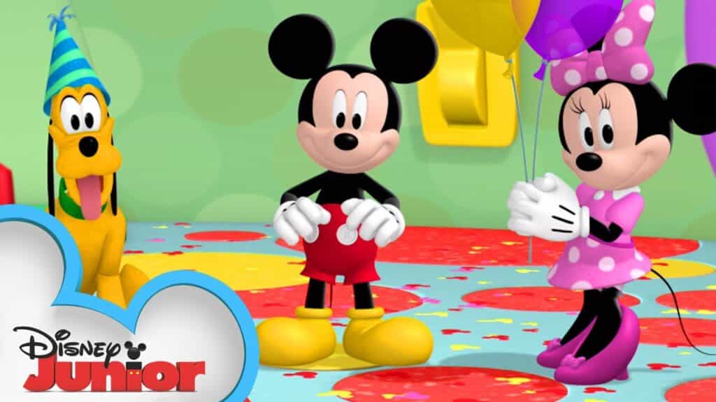 Mickey Mouse, Minnie And Pluto in Birthday Party scene