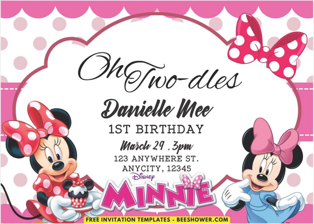 Minnie Mouse Girl Birthday Invitation