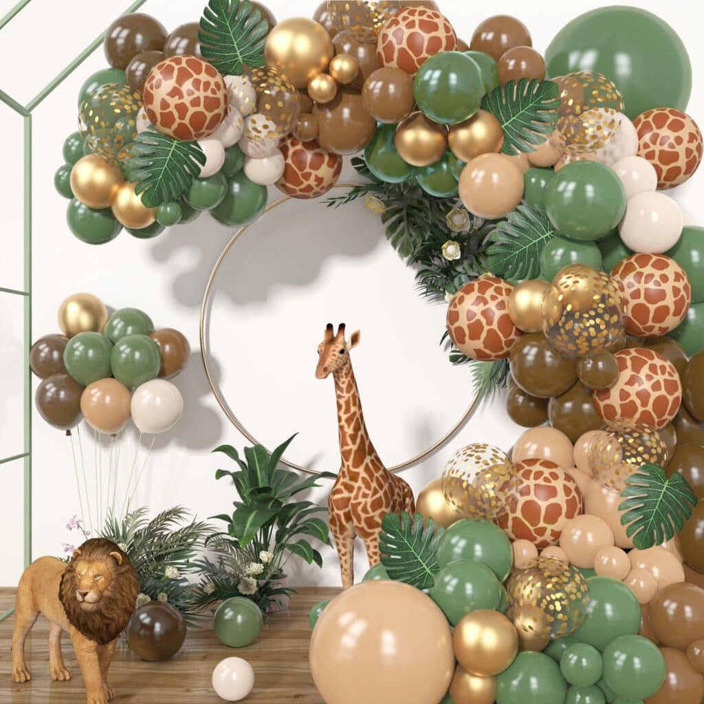 Green and Animal Print Balloon