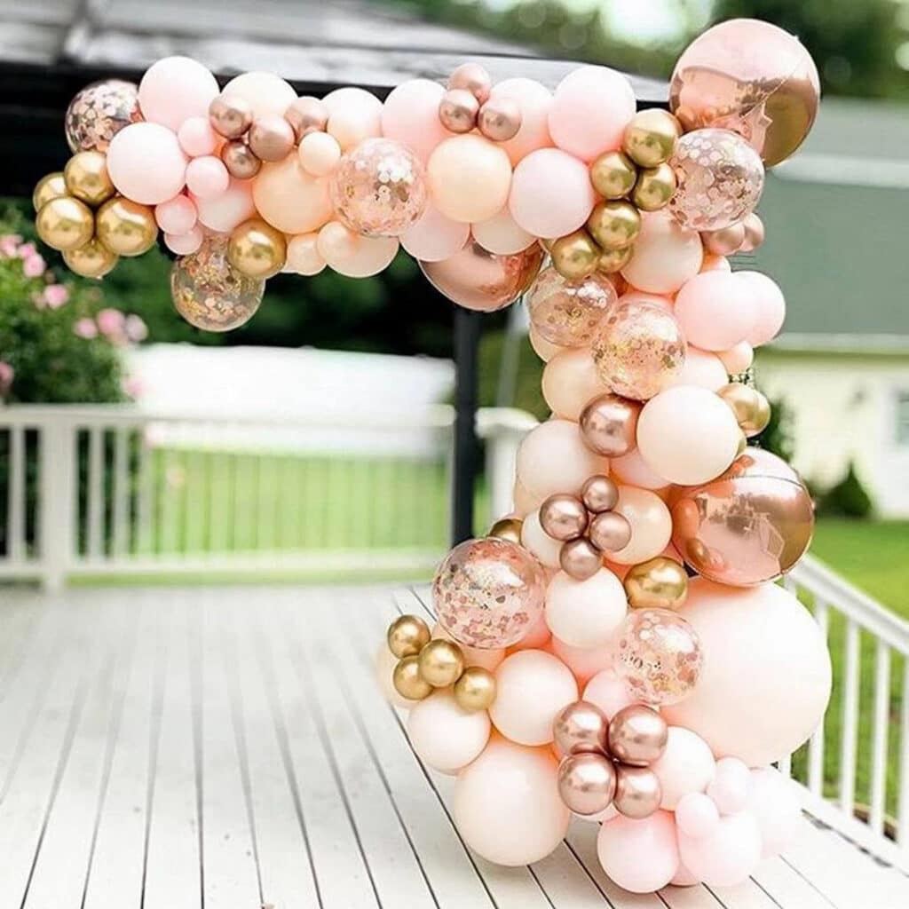 Gorgeous Pastel and Rose Gold Balloon Arch