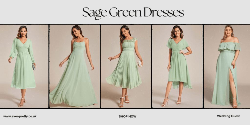 Sage green baby shower dresses