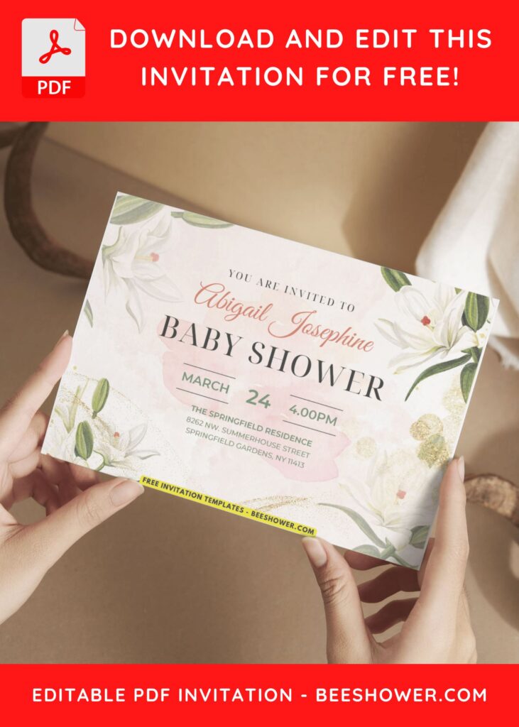 Boho Magnolia Garden Baby Shower invitation