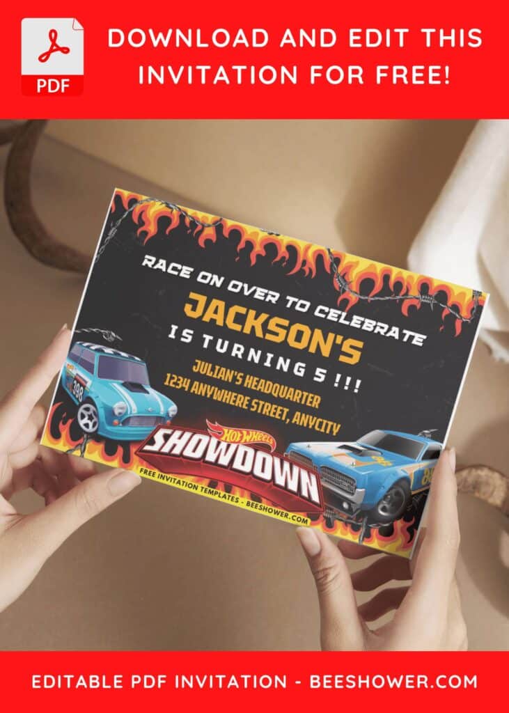 Hot Wheels Mini Cooper Birthday Invitation