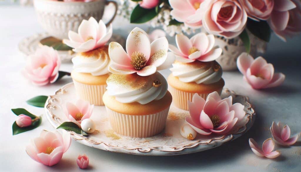 Delicious magnolia-inspired cupcakes