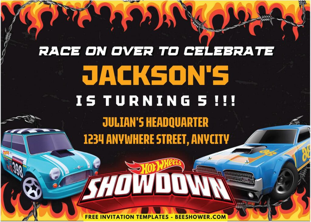 Hot Wheels Birthday Invitation