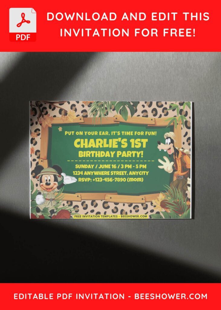 Mickey Mouse and Goofy Birthday Invitation