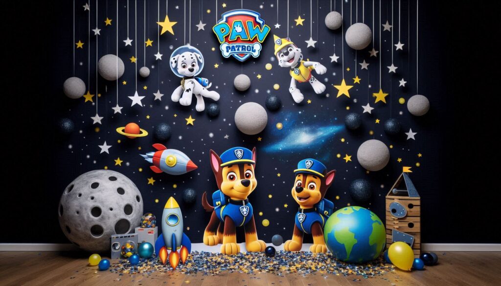 DIY PAW Patrol Space Backdrops and Starry Banners