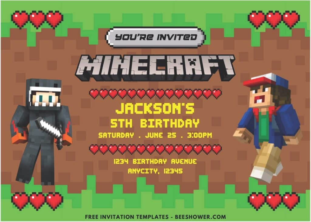 Minecraft Birthday Invitation