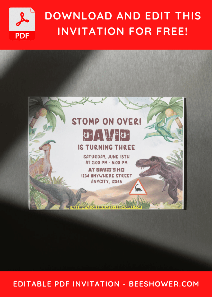 Dinosaur Birthday Invitations