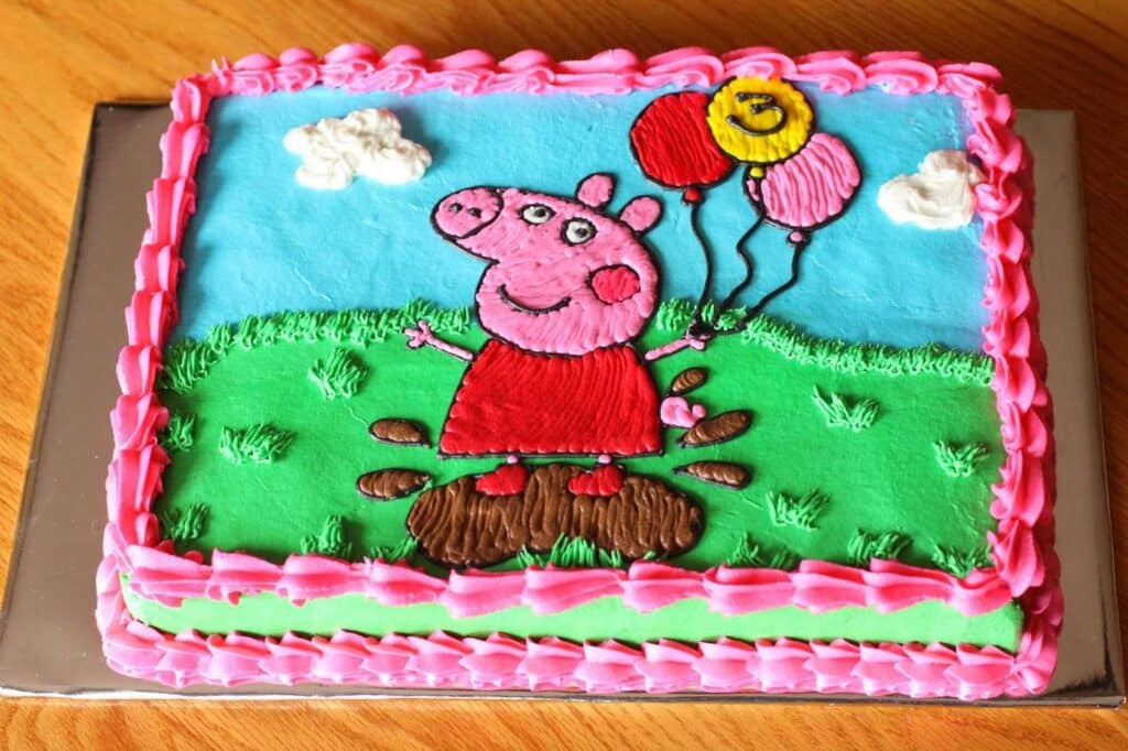 Adorable Peppa Pig Sheet Cake