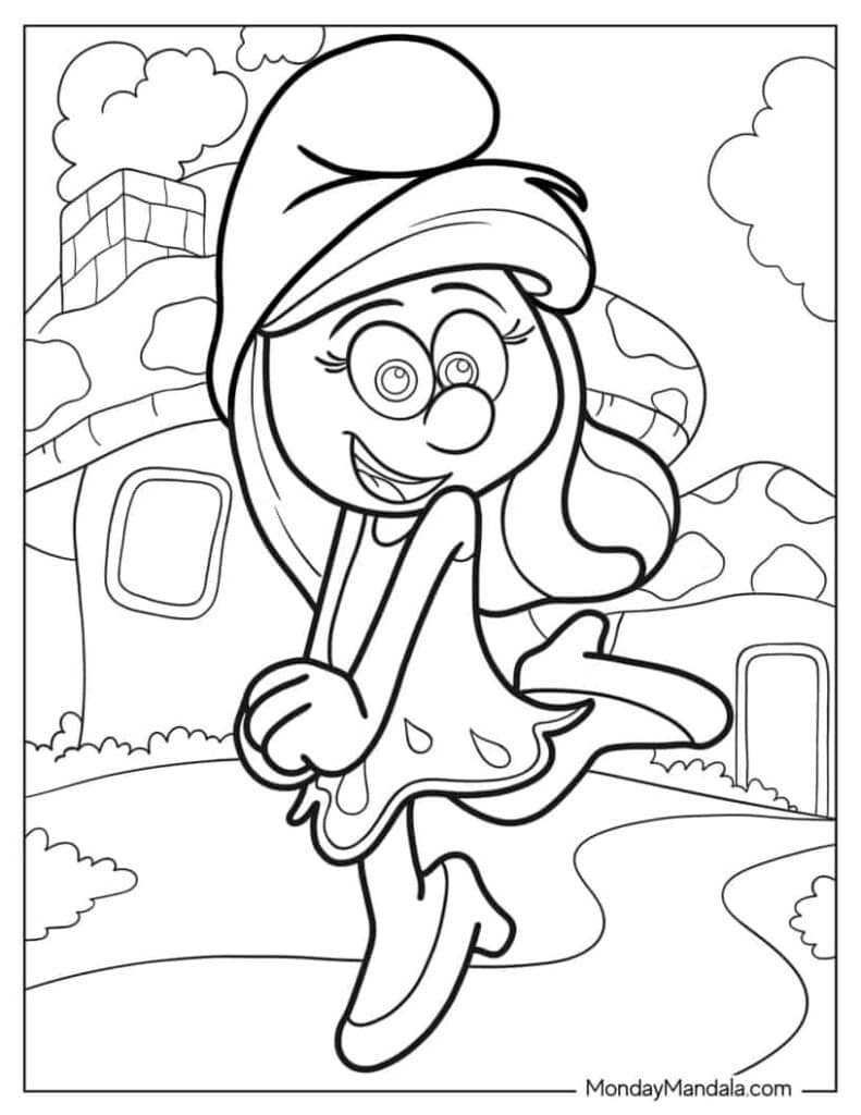 Smurfette Coloring Pages Templates