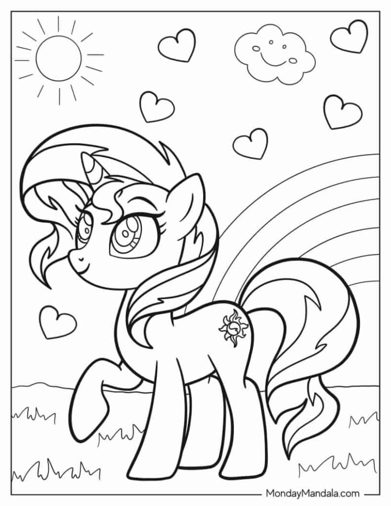 Rainbow My Little Pony Coloring Pages Templates