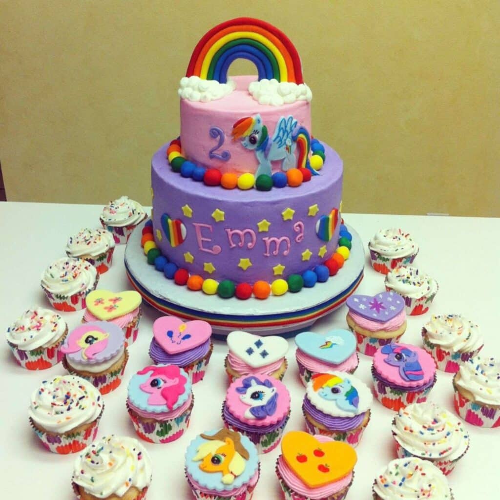 Rainbow My Little Pony Cupcakes