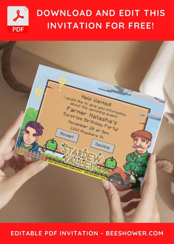 Stardew Valley Baby Shower Invitations