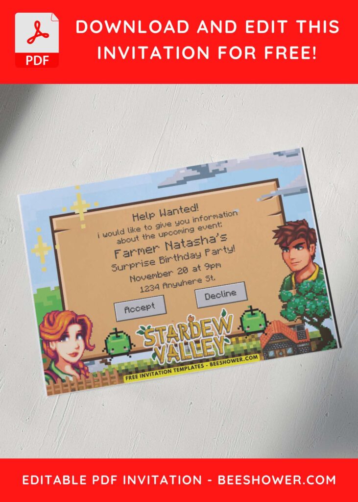 Stardew Valley Junimo Birthday Invitations