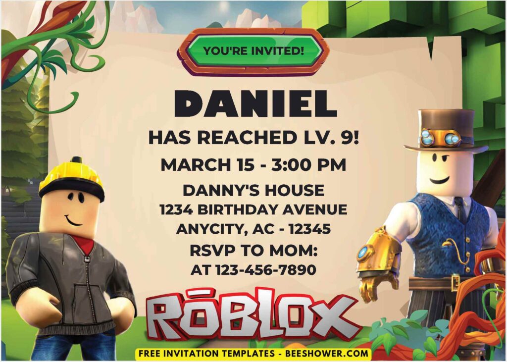 Roblox Bloxburg Roleplay Birthday Invitations